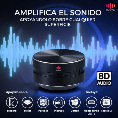 Parlante 8D: Vibra y Amplifica Superficies